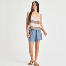 SPLENDID NWT* Women’s Nicola Two Tone Crochet Sweater Linen Blend Tank size S