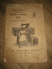 Notice mode d'Emploi ancienne machine à coudre Singer 15K 279