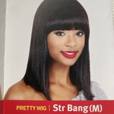 Short Straight Bob Human Hair Wigs with Bangs Full Machine Made Wig for Women