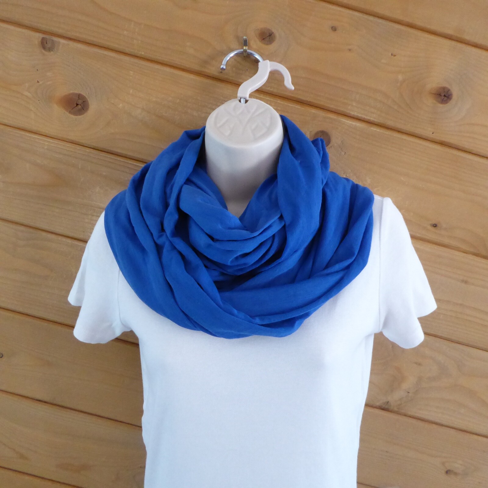 Blue Solid Infinity Scarf Wrap Shawl - image 1
