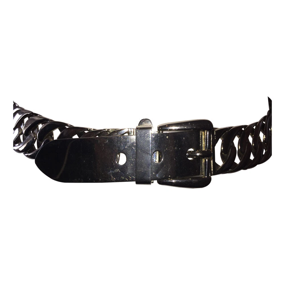 Collier ceinture chaîne de piste ton argent massif Gucci