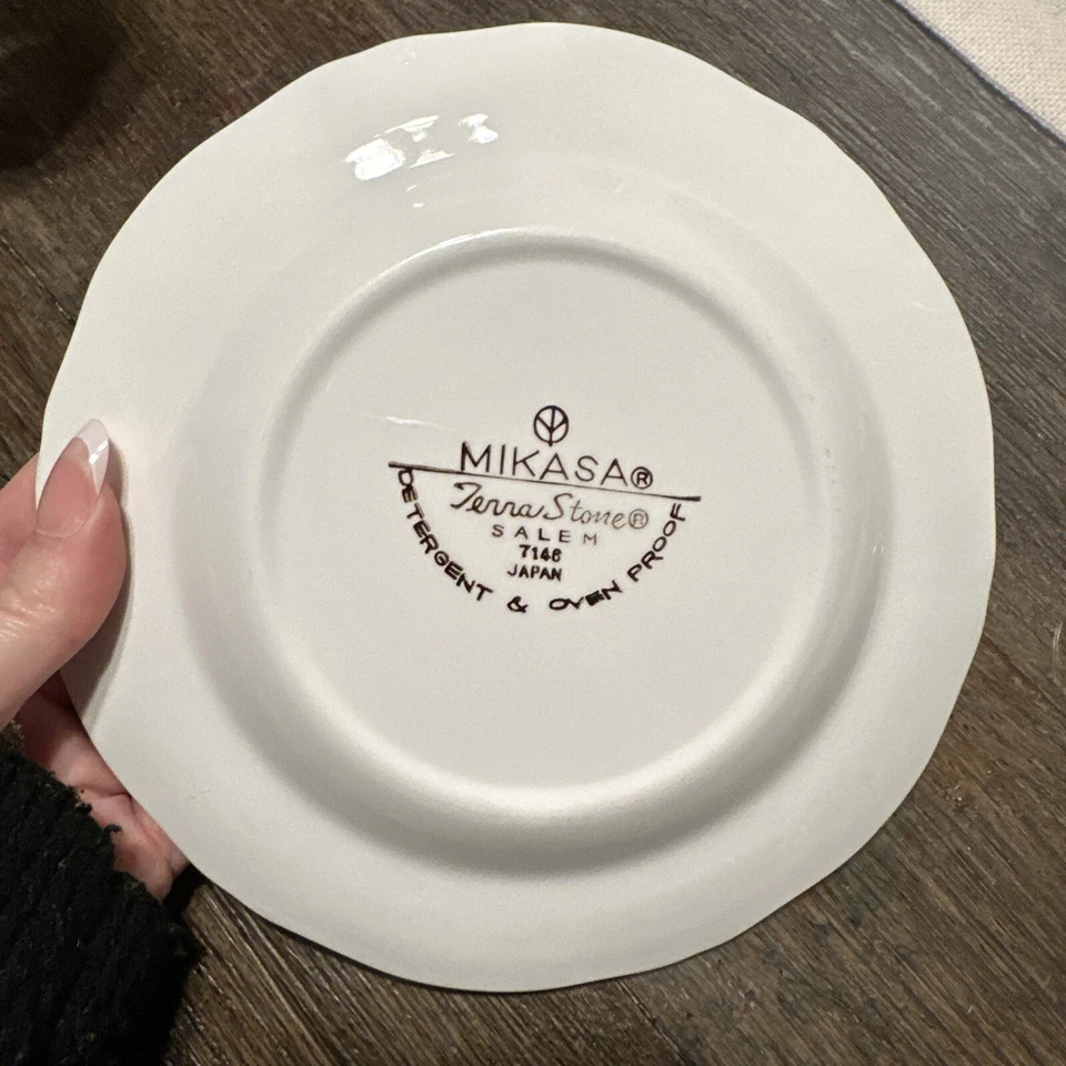 "Juego de 8 placas vintage de piedra Mikasa Terra SALEM 8"" 7146 Japón" Foto 4 de 4