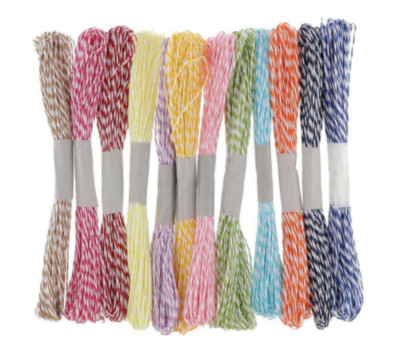 10m gestreifte Raffia Schnur - Premium, langlebig & stilvoll zum Basteln, Geschenkverpackung