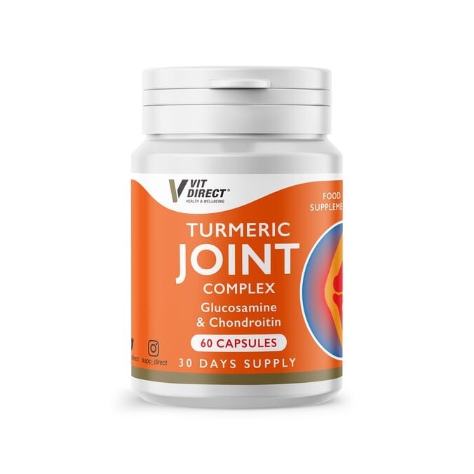 VIT DIRECT TURMERIC JOINT COMPLEX GLUCOSAMINE & CHONDROITIN 60 CAPSULES SEALED