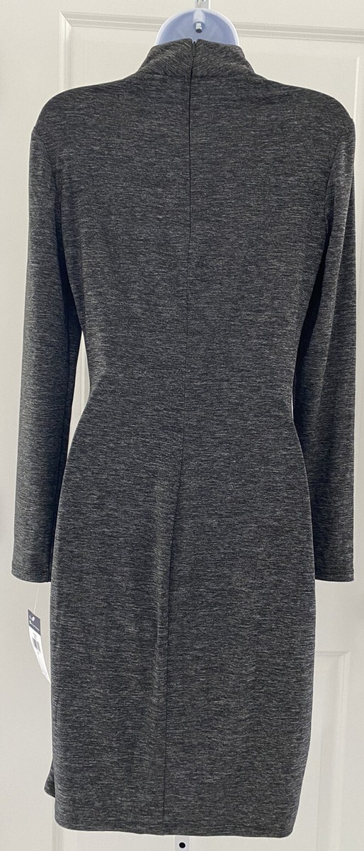 chaps jersey dress Vintage Y2K Chaps Draped Wrap Dress in Fluid Stretch Jersey
