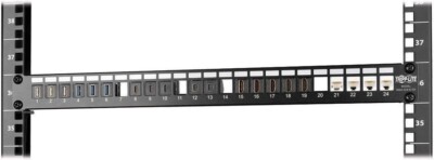 Tripp Lite 1U Patch Panel Rackmount 24-Port (RJ45, USB, HDMI) - N062-024-KJ-SH