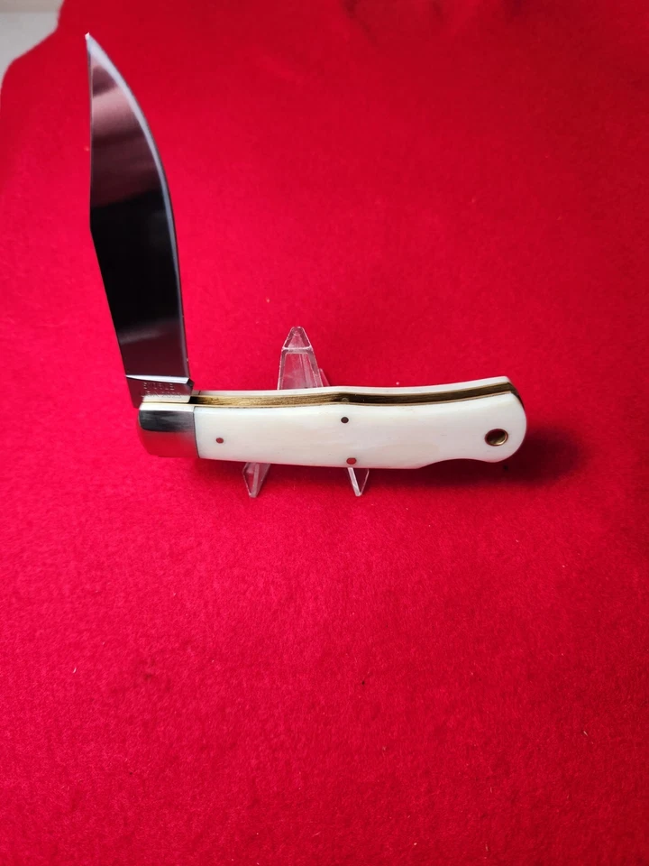 Cuchillo trampero grande Moore Maker EE. UU. 5106 LB hoja única bloqueo HUESO genuino Foto 3 de 4