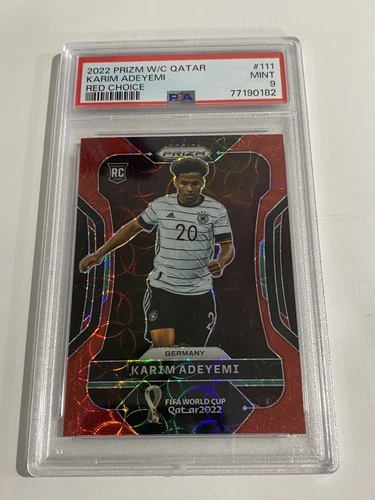 2022 Panini Prizm World Cup Choice Prizm Red Karim Adeyemi PSA 9 Pop 2!!