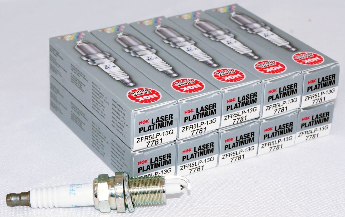 Set of 10 NGK 7781 Premium Spark Plug Laser Platinum ZFR5LP13G