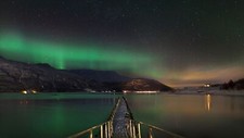 Landscape nature norway mountains aurorae night lake Custom Gaming Mat Desk