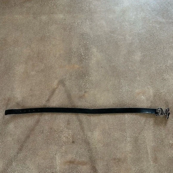 Dolce & Gabbana 00s черный из натуральной кожи эмали логотип пряжка блестящий ремень - Изображение 4 из 4