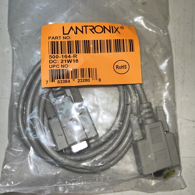 NEW Lantronix DB9F to DB9F 6ft Null Modem Cable 500-164-R / 21W18 Sealed