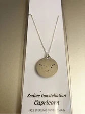 Zootility Capricorn Unisex .925 Silver Chain & Pendant / NWT