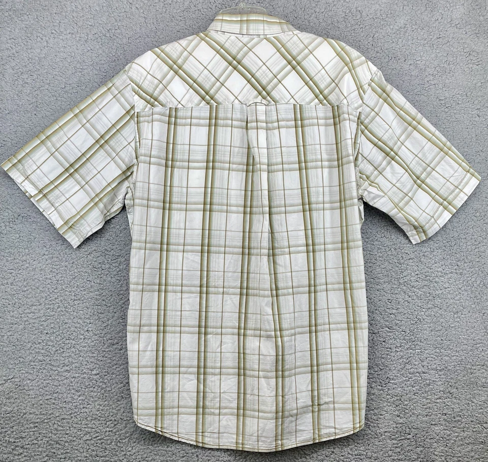 Camisa Marlboro Classics XL abotonada blanca verde a cuadros para hombre Foto 4 de 4