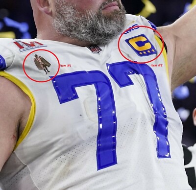 Super Bowl Lvi La Rams Andrew Whitworth Ot 4      Aufkleben C-Patch + Man Of