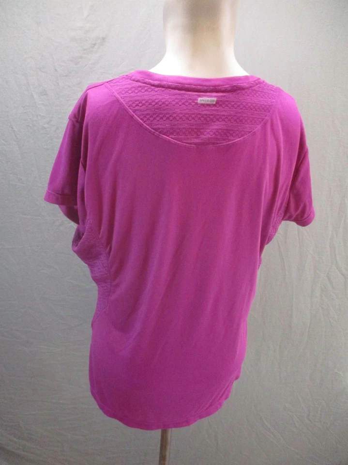 Camiseta deportiva NIKE SPEED-DRI talla L púrpura cuello en V elástica manga corta 653 para mujer Foto 4 de 4