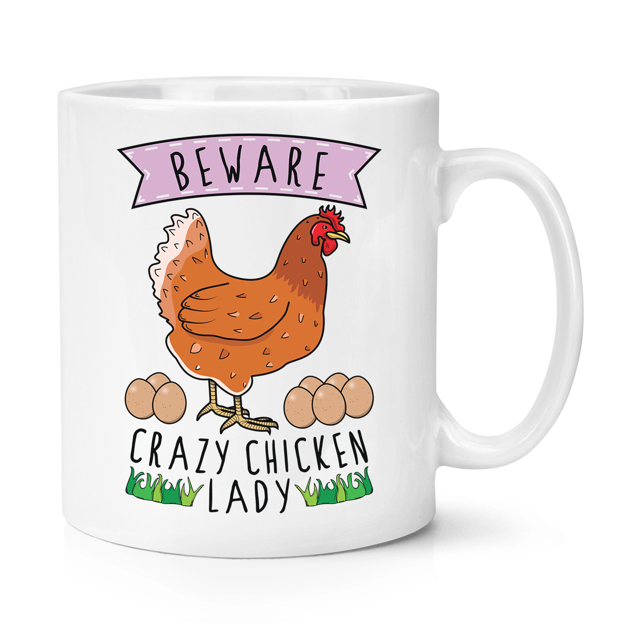 Beware Crazy Chicken Lady 10oz Mug Cup - Funny Animal Pet