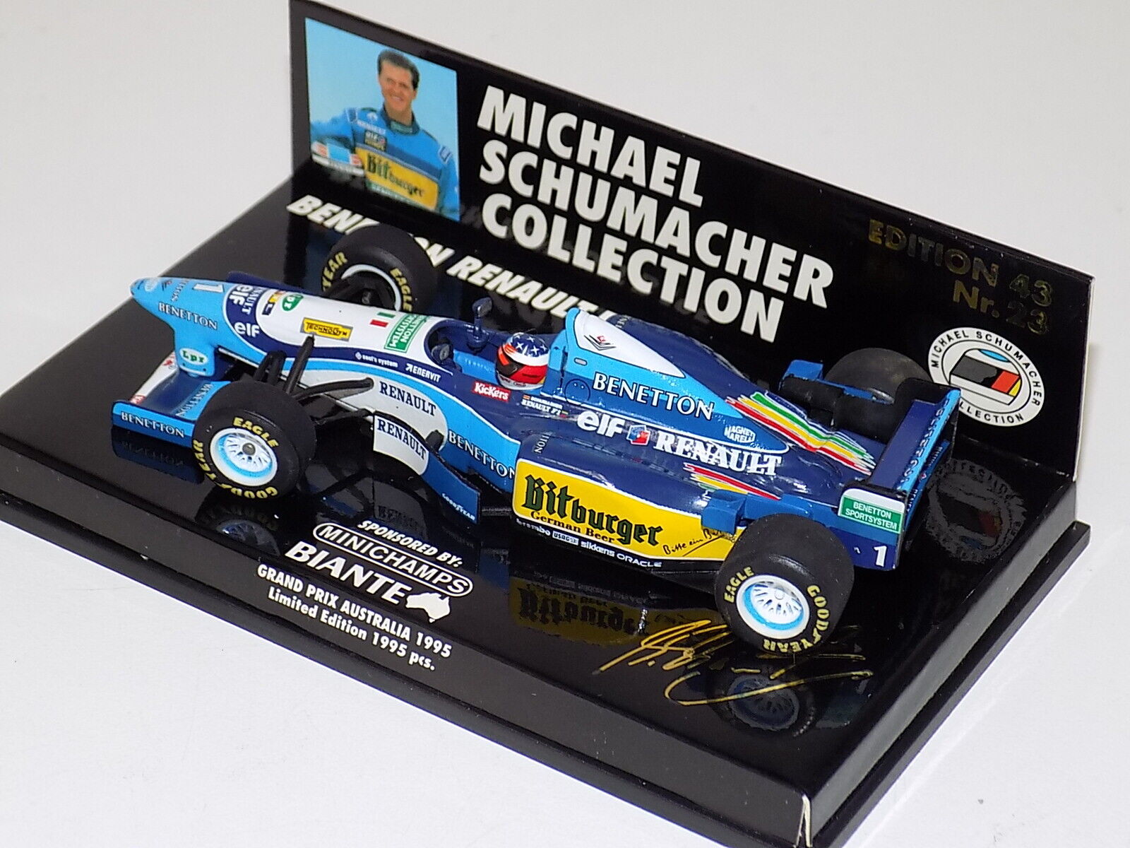 1/43 Minichamps Benetton Ford B195 F1 M.Schumacher Australia 1995