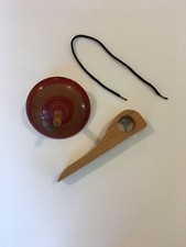 Mexican Hand Painted Wooden Spinning Top Toy Trompo Pirinola Handmade Children