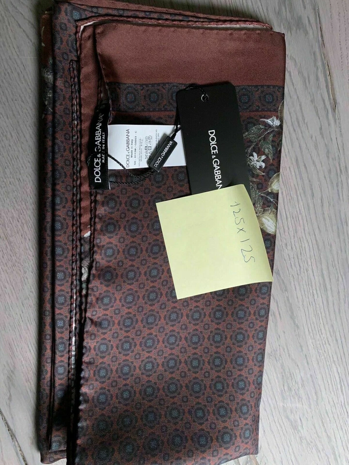 DOLCE & GABBANA FOULARD SEIDEN SILK TUCH SCARF SCARVE STOLE SEIDENSCHAL SALE XXL
