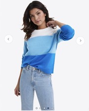 Draper James Crewneck Sweater in Blue Colorbl...