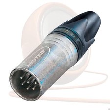 Neutrik 6 Pin NC6MXX Male XLR Connector. Silver Body, silver Pins