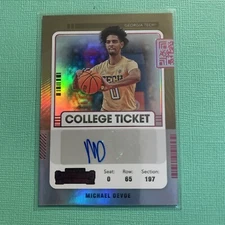 2022-23 Chronicles Draft Picks Contenders College Ticket Pink Michael Devoe Auto