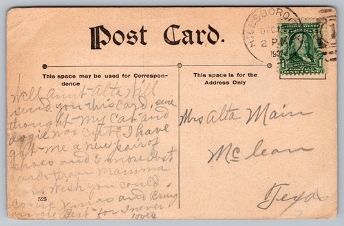 Postcard: Me And Jack, Bernhardt Wall, U. Co., #525, Posted 1907 - Picture 2 of 2