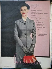 1954 women's Handmacher Grey Flannel Suit vintage fashion ad