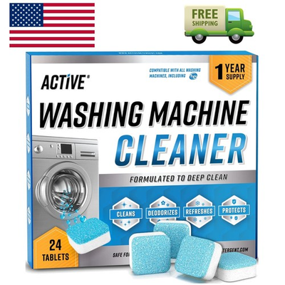 #ad Washing Machine Cleaner Descaler 24 Pack Deep Cleaning Tablets For HE Front... $29.99