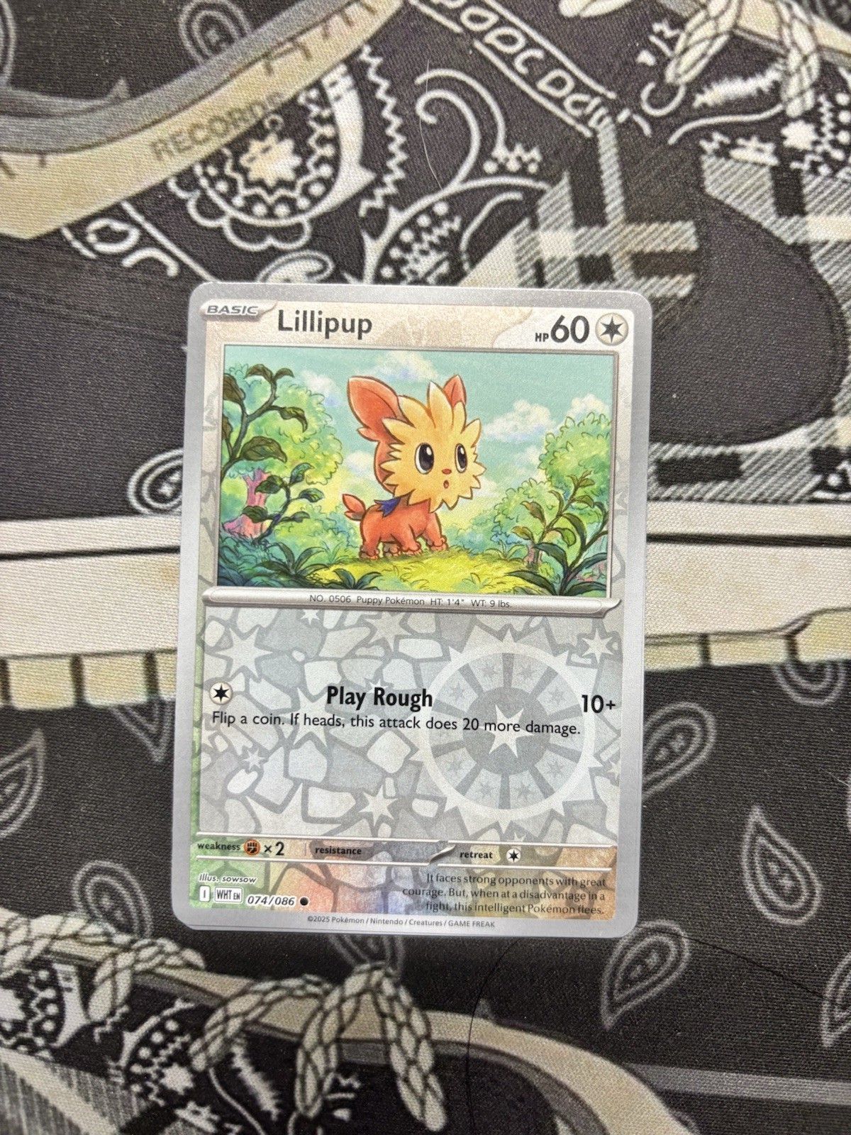 Lillipup 74/86 White Flare Reverse Holo Pokeball