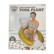 Big Mouth Giant Golden Toilet Pool Float 4 Feet Long  NEW Summer