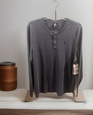 NWT SKECHERS Go Lounge Henley X-LARGE UPF40 CHARCOAL Snoop Dog GoKnit