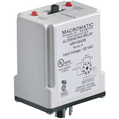 Macromatic Arp120a3r Alternating Relay, 120Vac, Dpdtcross-Wired