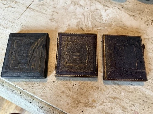 CIVIL WAR ERA MINI FRAMED  PHOTOGRAPHS / LOT OF 3