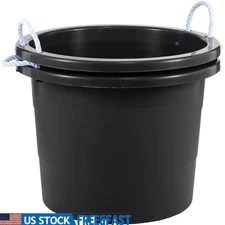 19 Gallon Heavy Duty Plastic Storage Bin W/ Rope Handles Home Garden Laundry New