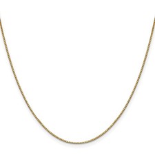 10K Yellow Gold Box Chain Necklace, 0.9 mm