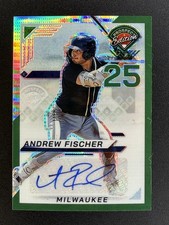 2025 Prospect Edition #114 Andrew Fischer AUTO Green Pulsar PRIZM /25 Brewers