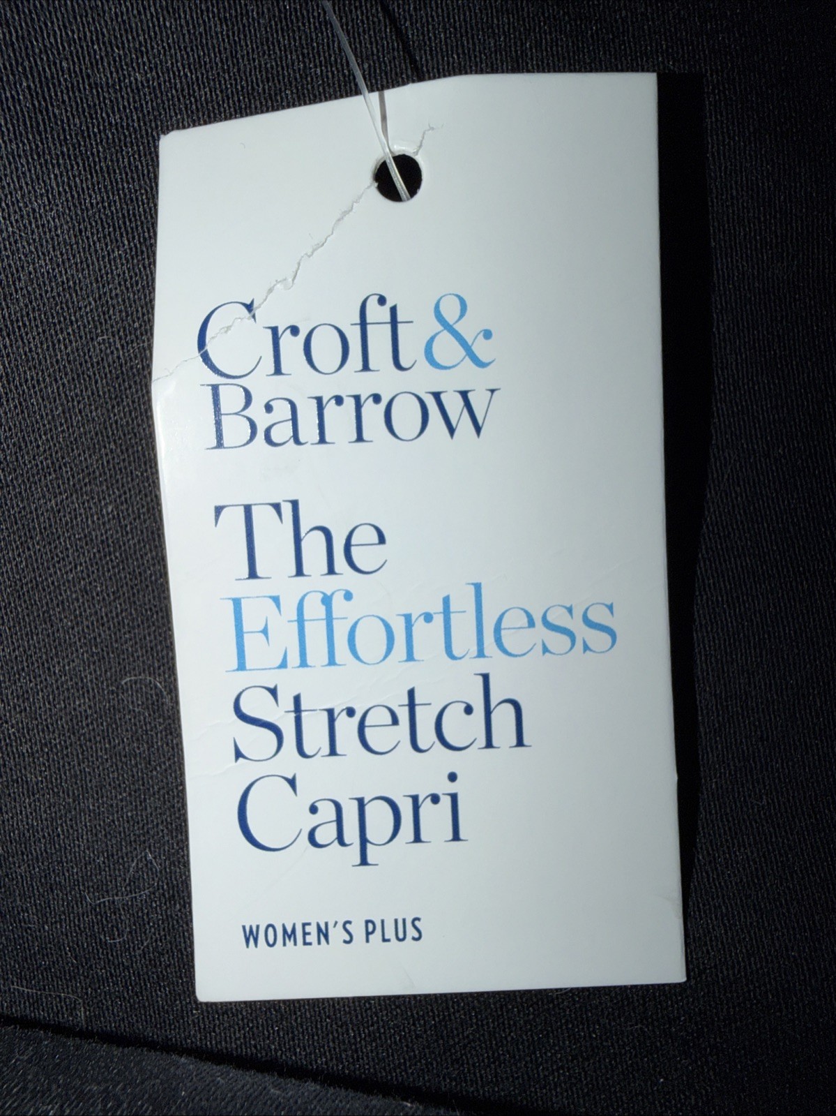 New Croft & Barrow Effortless Stretch Capri Black Straight Fit Women’s Plus 24w