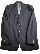 Stafford Blazer Mens 40R Blue Hopsack Sport Coat Gold Buttons 2 Button