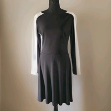 Lauren Ralph Lauren Black and White Dress Long Sleeve Stretchy Size 8
