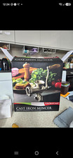 KitchenCraft Cast Iron Mincer Manual Meat Grinder w/ Sausage Tube & Clamp