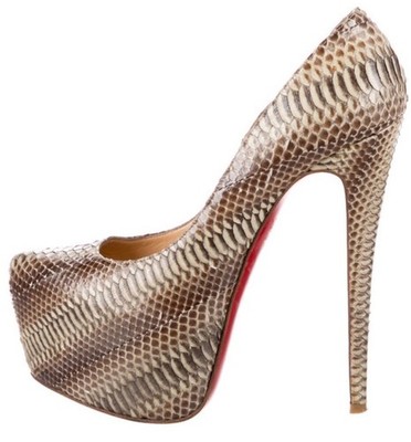 C L  Daffodile 160 Ayers Naturel Stone  40.5 Platform Stilettos