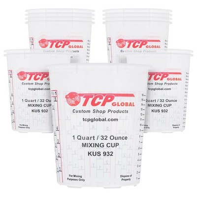 Paint Mixing Cups, 32-Ounce (12 Pack) - Plastic Measuring Cups for Liquids, A...