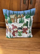 17” Snowman Pillow With Zipper For Easy Cleaning.