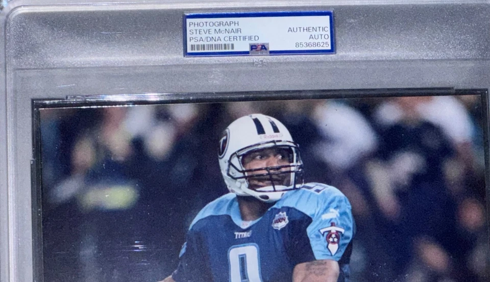 Steve McNair "Super Bowl XXXIV Game Action Photo" Signed 8x10 Autographed PSA - Image 2 of 4