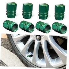 Car Tire Valve Stem Caps, Aluminum Alloy Wheel Valve Covers with 8 PCS Green