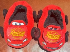 Disney Pixar Cars Lightning McQueen Rusteze Plush Slippers Kids Red Size 11