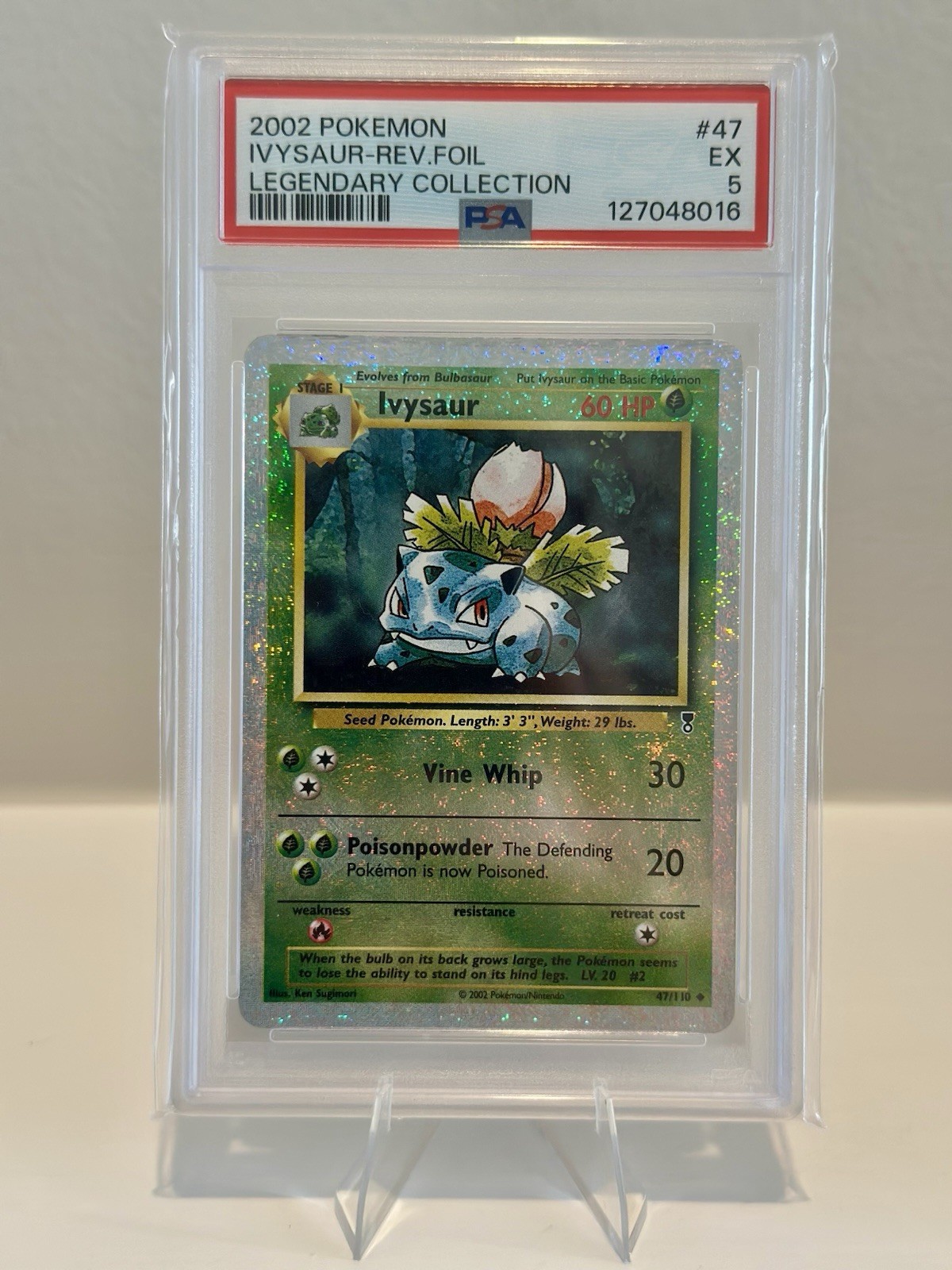 2002 Pokémon Legendary Collection Ivysaur #47 Reverse Foil PSA 5
