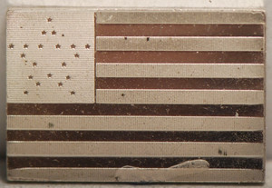 USA (ND) 3rd US Flag "1818", "Sterling 4.8gm Proof Lacquer
